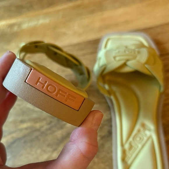 NWOT Hoff Women’s San Remo Sandals Size 37 US 6.5 Butter Yellow Slide Woven - Picture 6 of 6